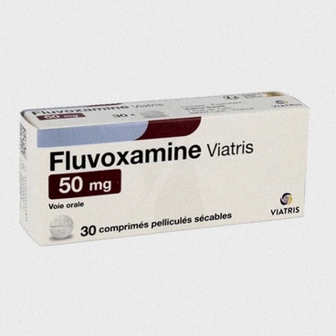 Acheter la fluvoxamine - Illustration des comprimés et du logo Fluvoxamine