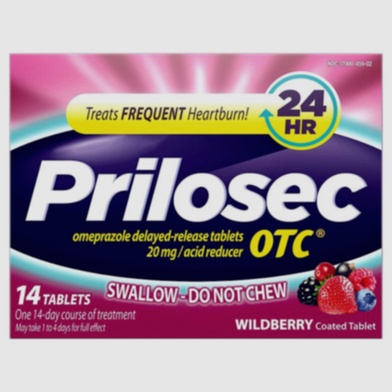 Boîte de Prilosec et gélules Oméprazole